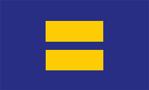 Equality symbol on blue background